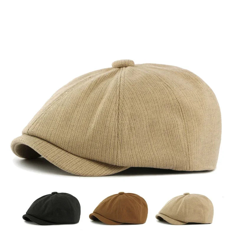 Spring Polyester Print Warm Newsboy Caps