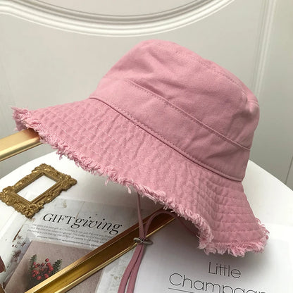 Fisherman's Hat, Women's Foldable Retro Versatile Travel, Polished Edge Sun Hat, Temperament enhancing face basin hat