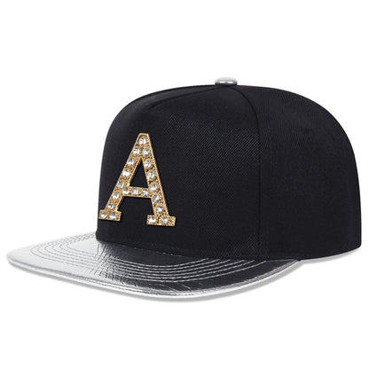 Unisex A Letter Label With Drill Hip-Hop Hats Spring Autum