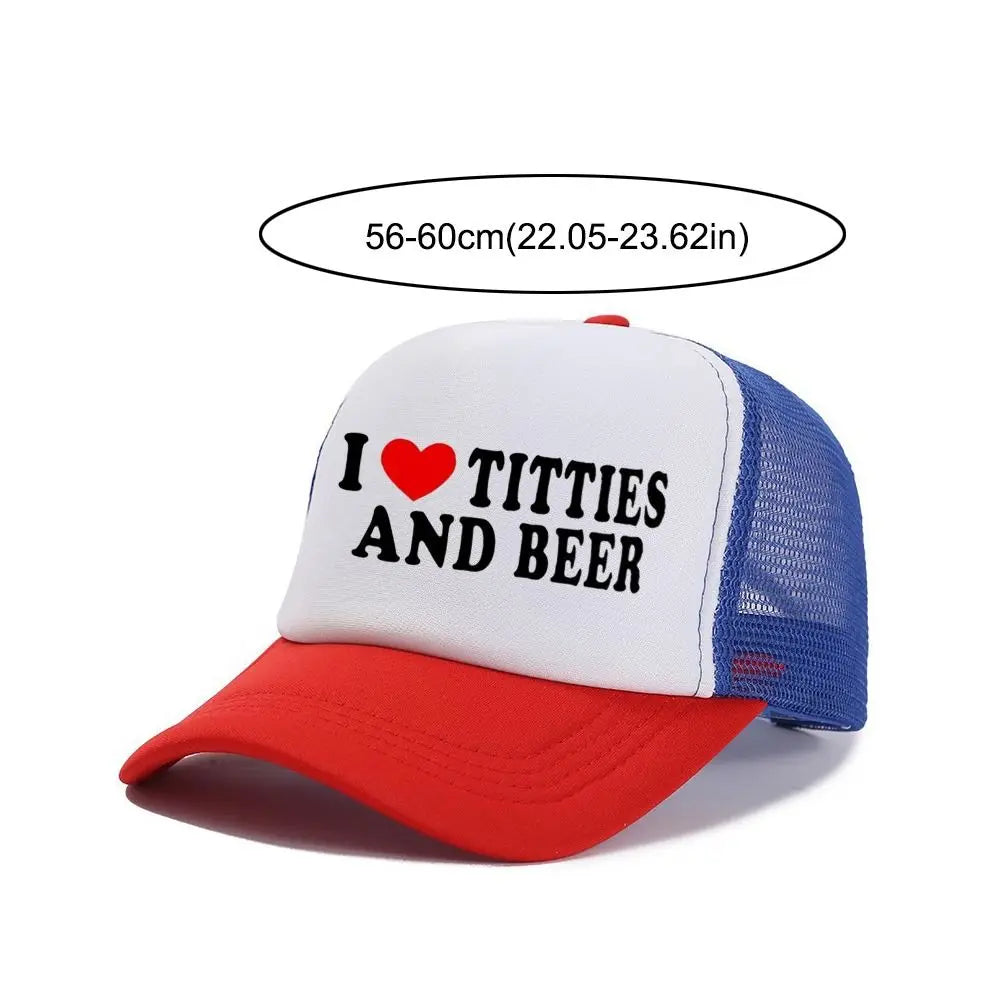 Letter Printing I Love Titties And Beer Hats