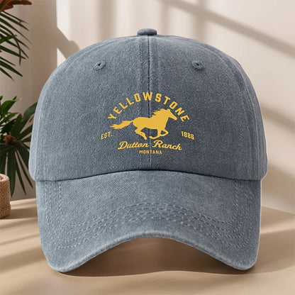 Yellowstone Horse Print Baseball Cap, Classic Retro Duckbill Cap