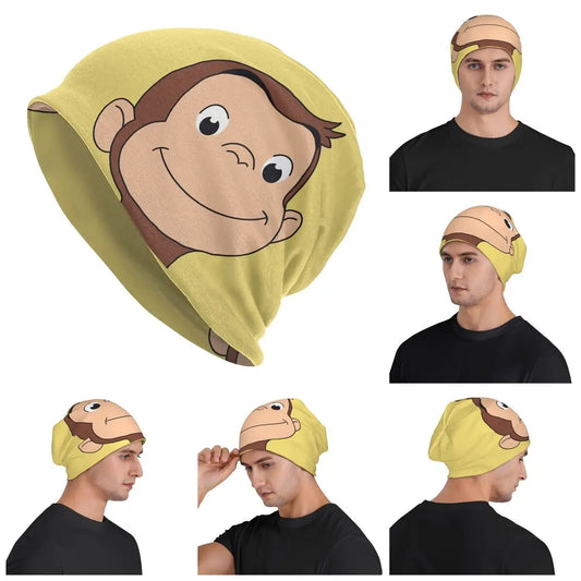 Curious George Brown Monkey Unisex Adult Beanies Caps Knitted Bonnet Hat