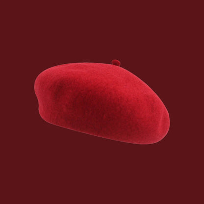 Red Christmas Beret For Women - Autumn Winter Retro