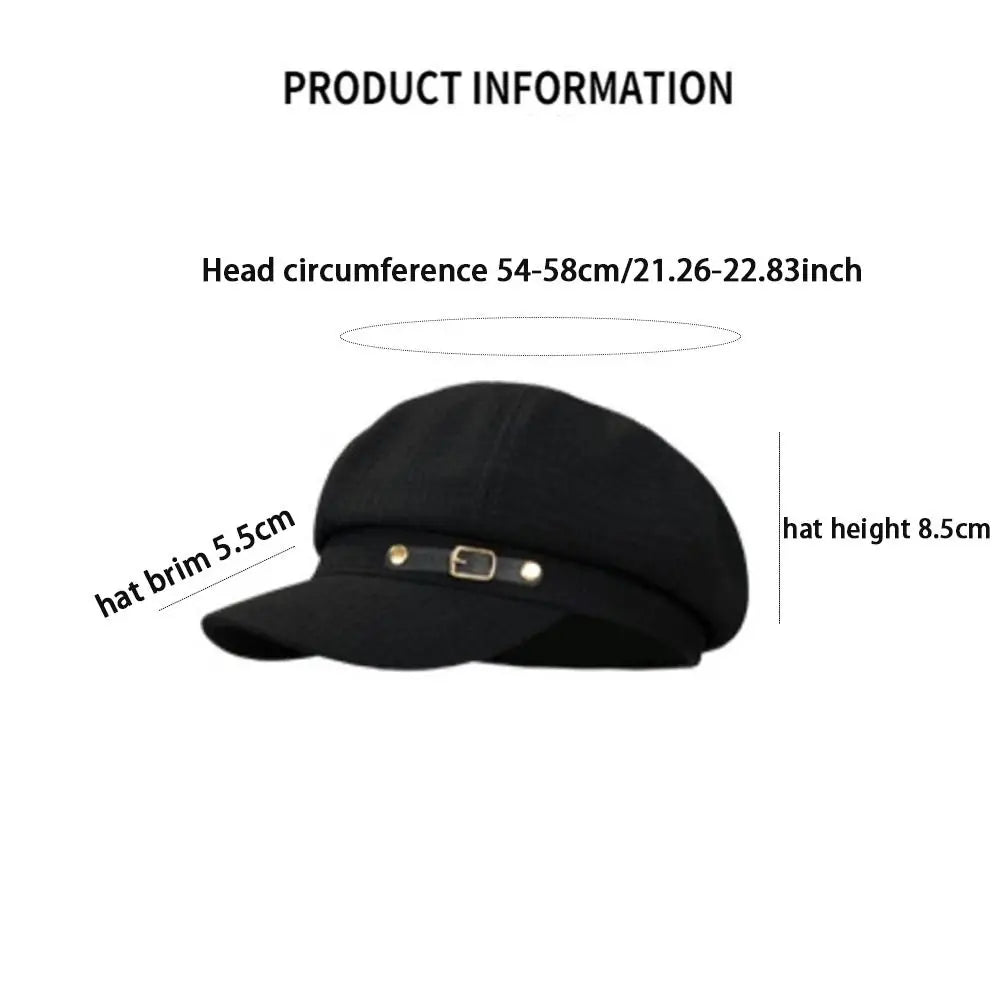 New Octagonal Newsboy Hat Retro Fashion Designer Visors Cap