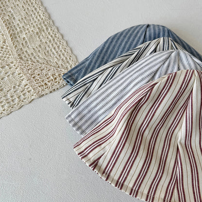 Baby Summer Cotton Fisherman Hat Fashion Striped Wide Brim Bucket Hats For Kids Boys Girls