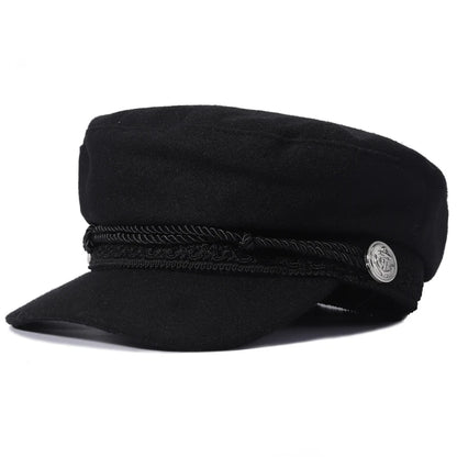 Fashion Women Men Spring Autumn Sailor Black Ladies Beret Top Captain Cap