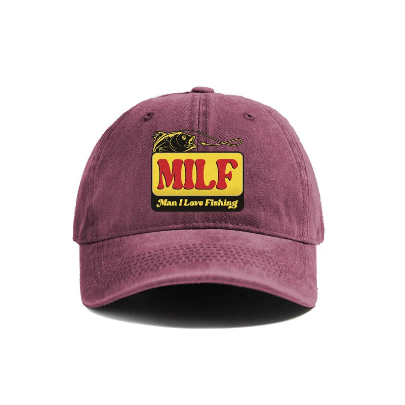 Man I Love Fishing Baseball Cap Vintage Distressed Dad Hats