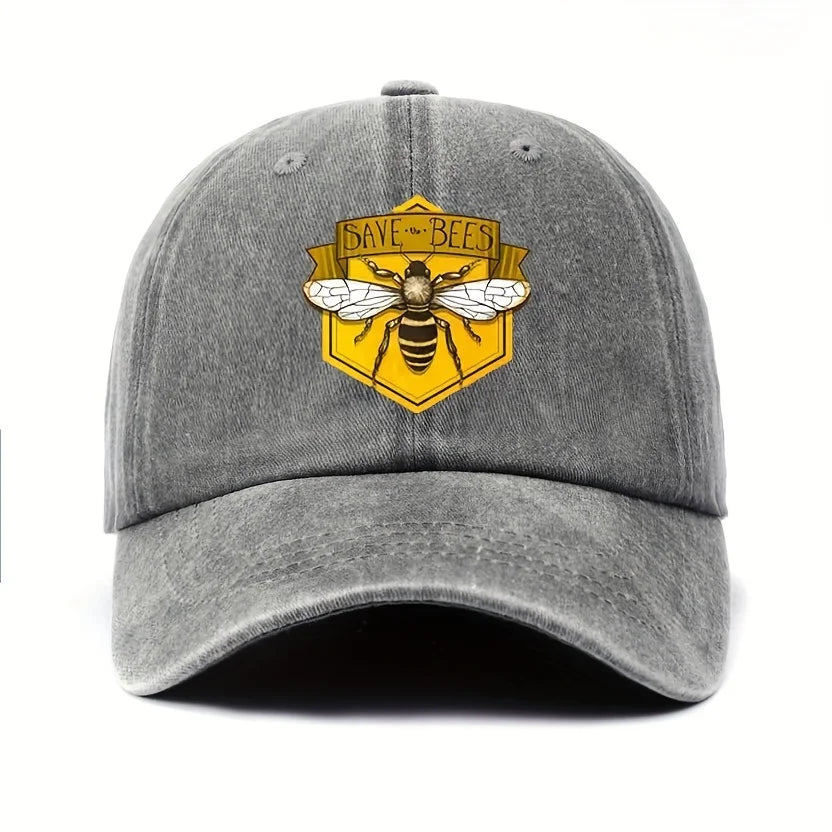 Bee Printed Baseball Cap, Men's and Women's Outdoor Casual Cap