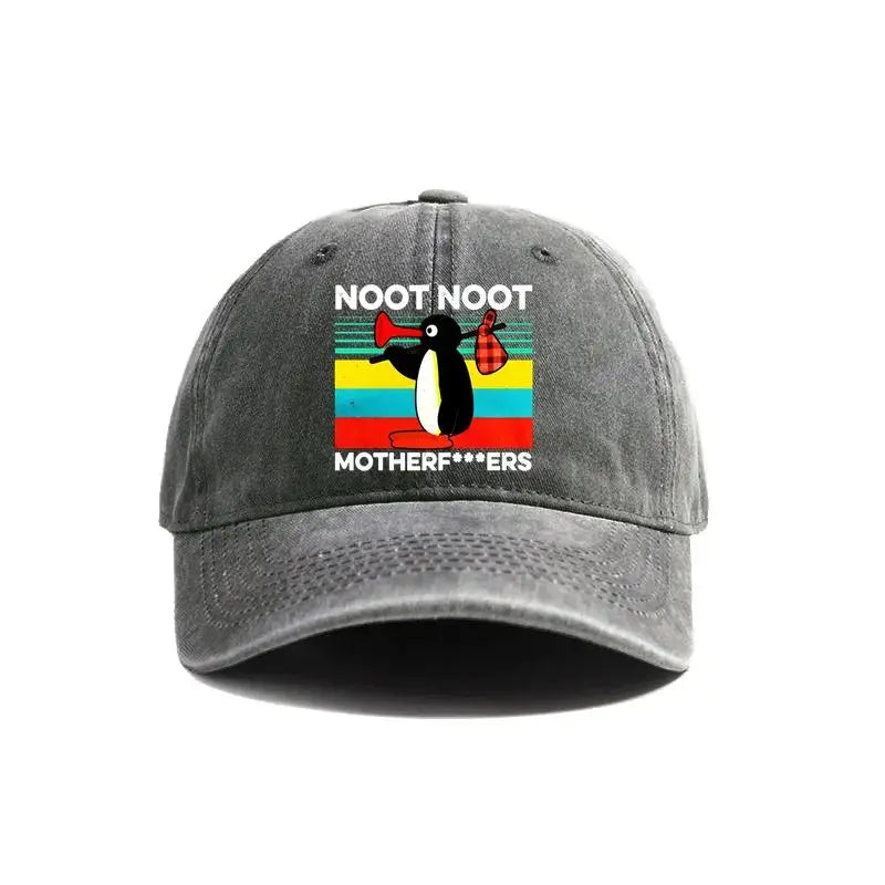 Noot Noot Pingu Distressed Baseball Cap Cool Men Women