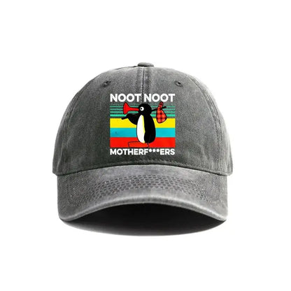 Noot Noot Pingu Distressed Baseball Cap Cool Men Women