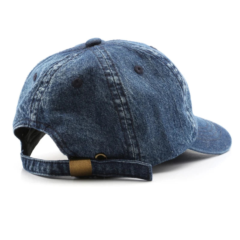 Short Brim Baseball Cap Denim Cotton Unisex Soft Top Caps