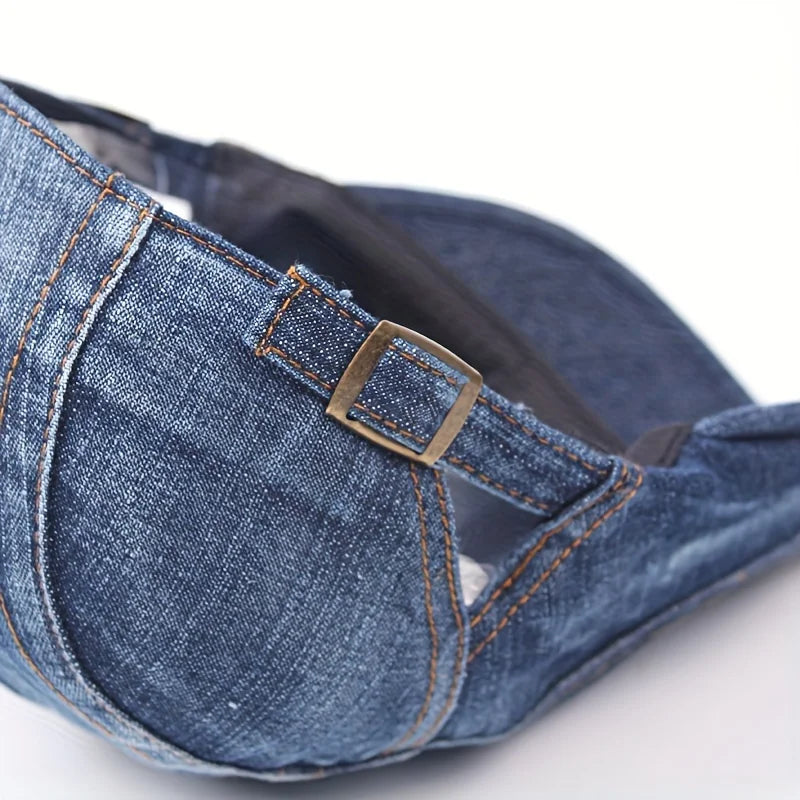 Fashion Hat Neutral Denim Newsboy Cap
