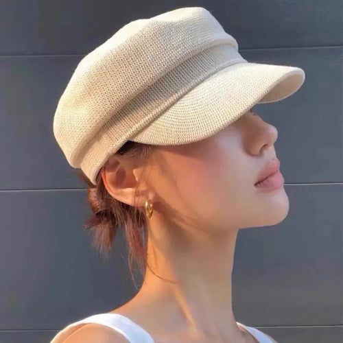 Octagonal Hat Packable Military Newsboy Cap