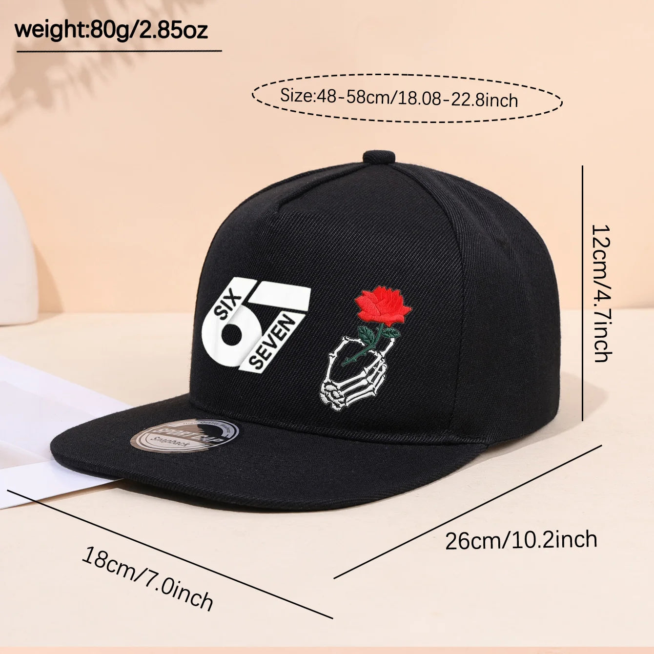 1PC 67 Standard Flat Edge Hat