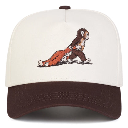 Unisex Monkey Embroidery Baseball Caps Spring Autumn