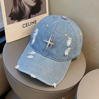 Street Retro Vintage Vintage Cowboy Hole Baseball Cap