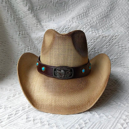 Woven Hard Summer Sapphire Accessories Neutral Cowboy Hat