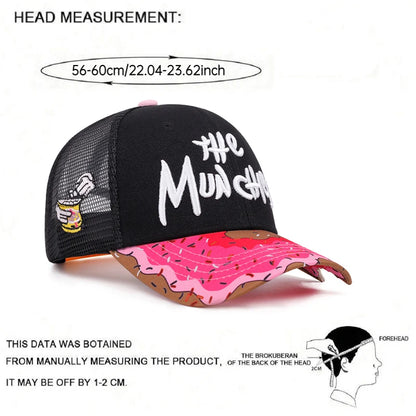 The Donut Embroidered Breathable Cotton Mesh Hat Men's Baseball Hat