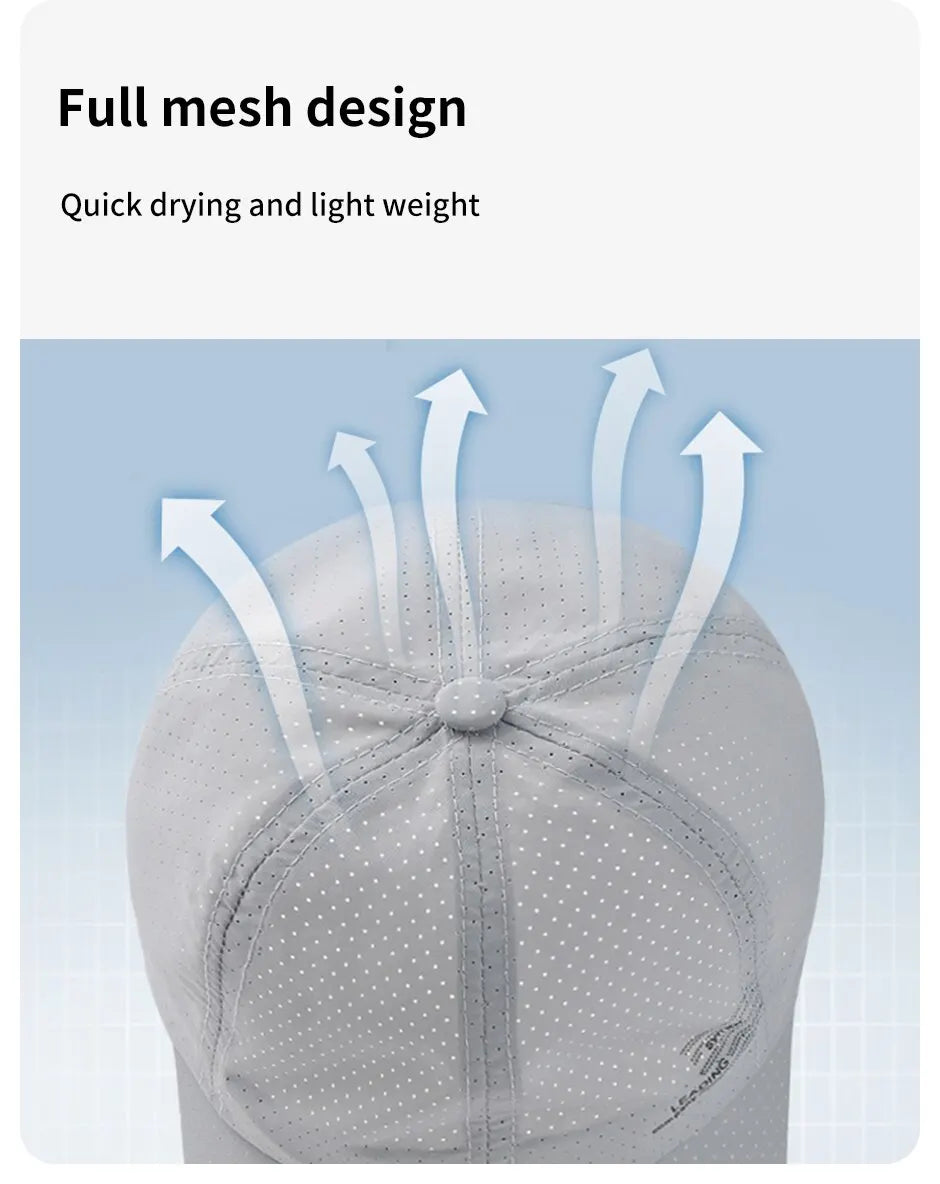 Quick Dry Baseball Cap Outdoor Sports Mesh Breathable Hat Portable Hiking Fishing Sunbonnet Golf Adjustable Cap