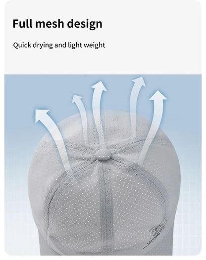 Quick Dry Baseball Cap Outdoor Sports Mesh Breathable Hat Portable Hiking Fishing Sunbonnet Golf Adjustable Cap