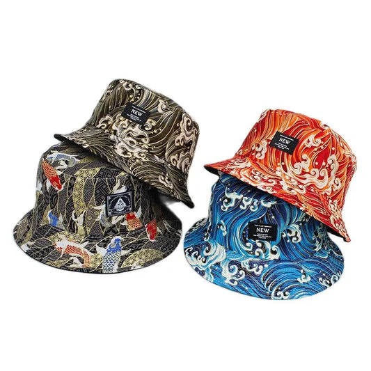 Cotton Print Bucket Hat Fisherman Hat Outdoor
