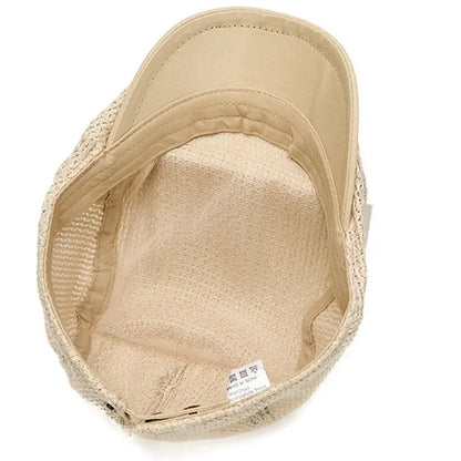 Summer Polyester Solid Newsboy Caps Flat Cap