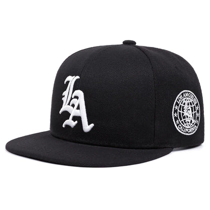 New Los Ange Earth Letter Embroidered Cotton Flat Edge Hat Baseball Hat Sunshade Hat Outdoor HipHop Hat