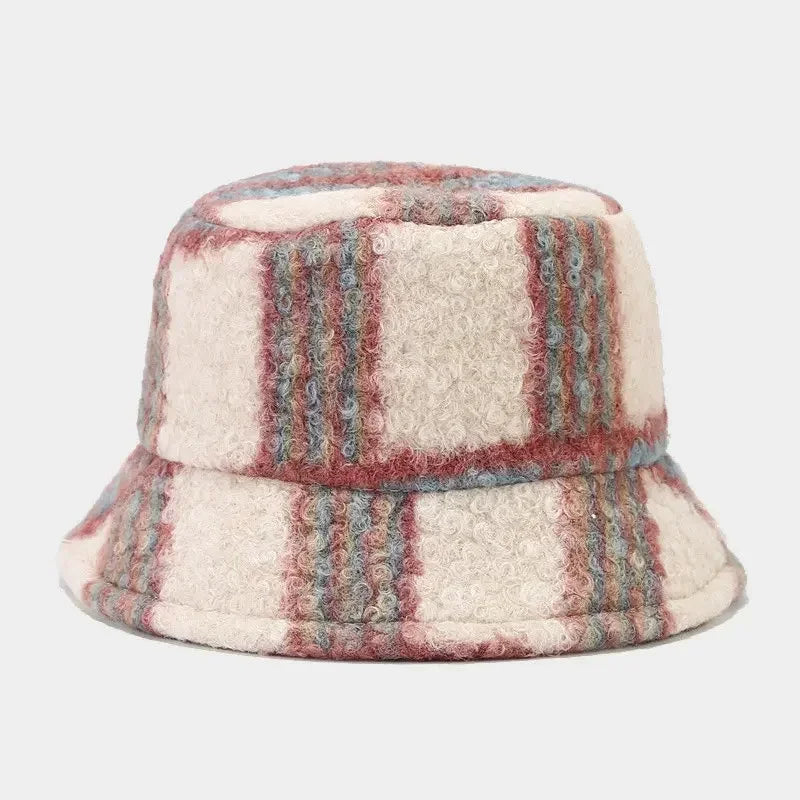 Winter Polyester Print Warm Bucket Hat Fisherman Hat