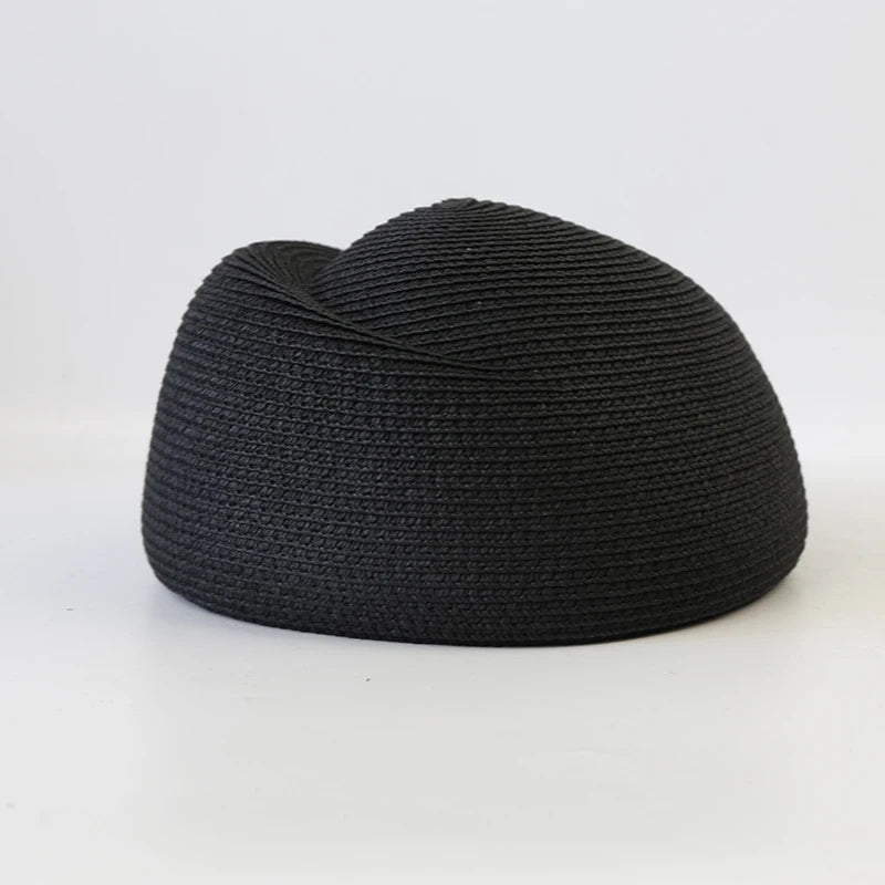 Straw Pillbox Hat Summer Beret Sun Hats