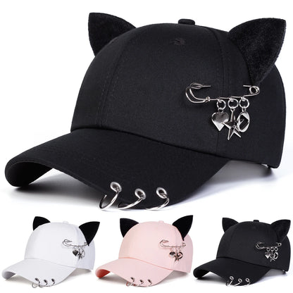Unisex Cat Ear Pin Love Baseball Caps Spring Autumn