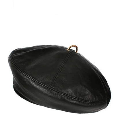 2025 Spring 100% Real Leather Beret Hat Women