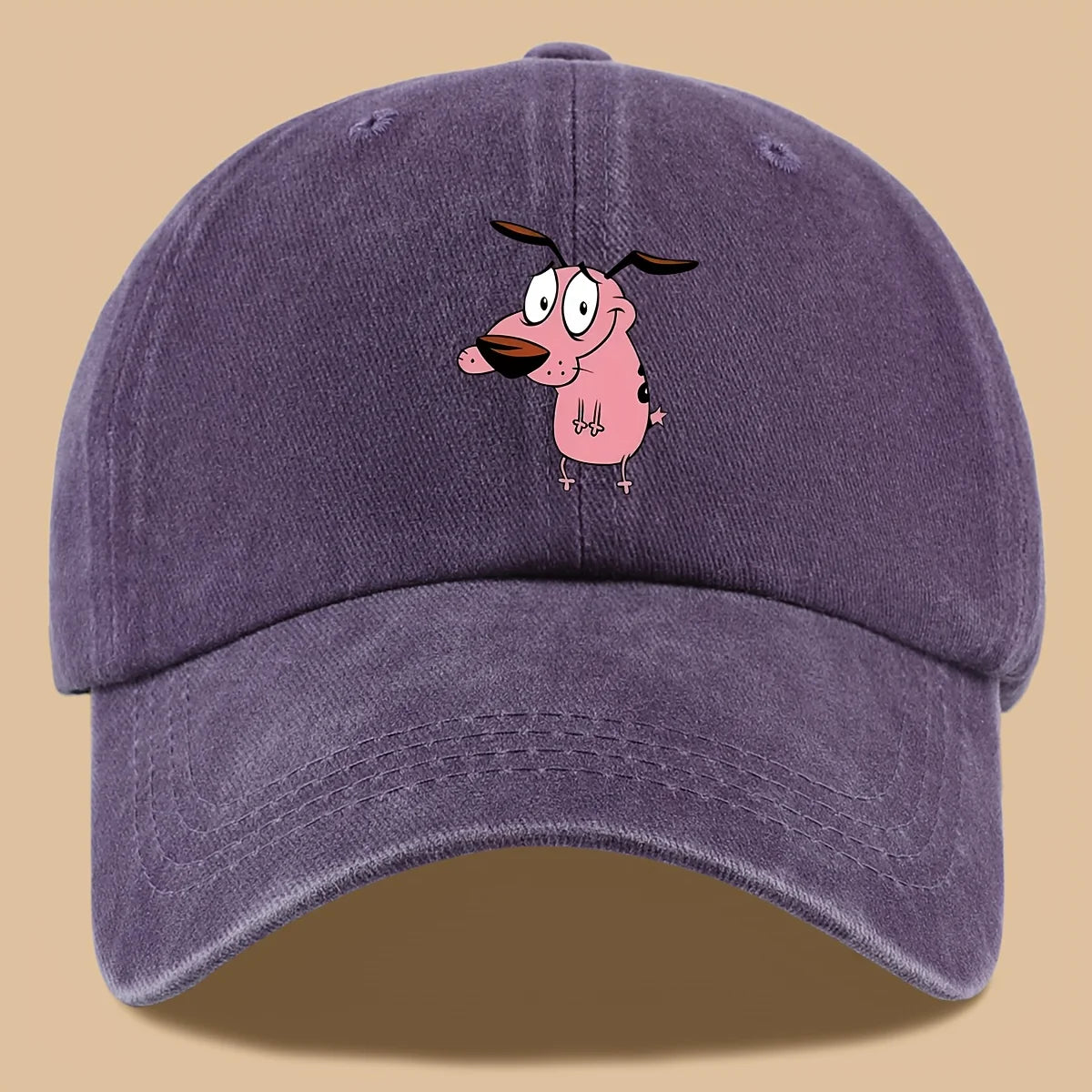 1pc Women's Cute Puppy Printed Baseball Cap with Curved Brim for Outdoor Shading Gift