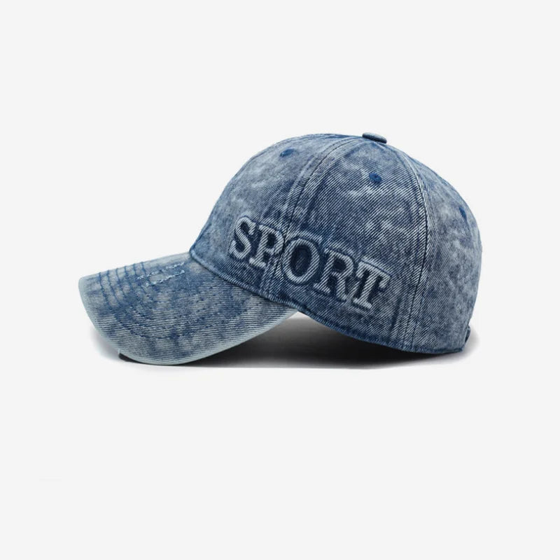 Four Season Washed Denim Sport Baseball Cap
