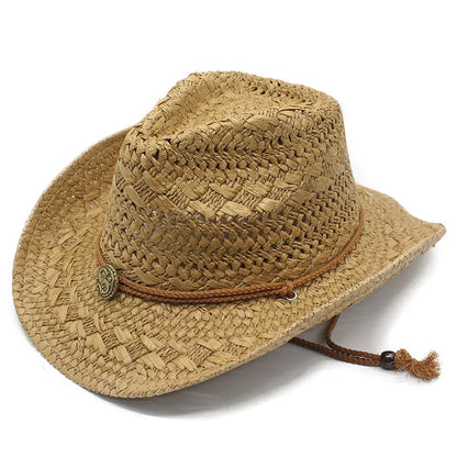 Men's Summer Foldable Straw Cowboy Hat