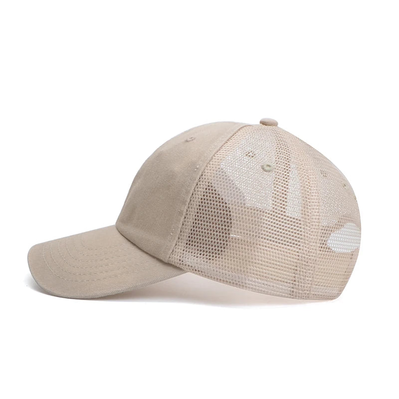 Men's Women Vintage Fashion Adjustable Mesh Trucker Hat