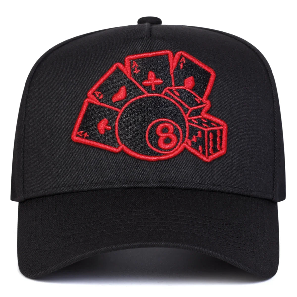 Unisex Poker Embroidery Baseball Caps Spring and Autumn