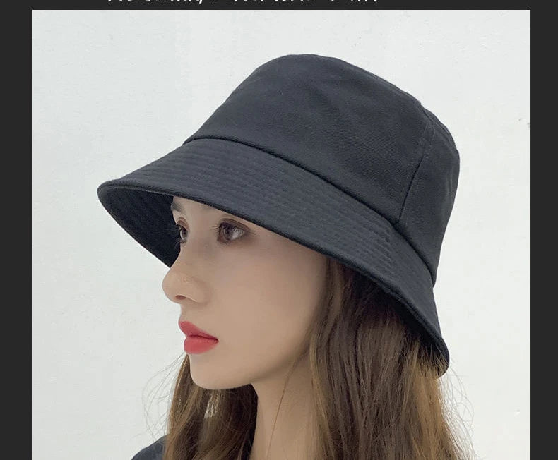 Fashion Bucket Hats Solid Panama Sunscreen Fisherman Cap Outdoor Beach Sun Cap Hat For Women Men