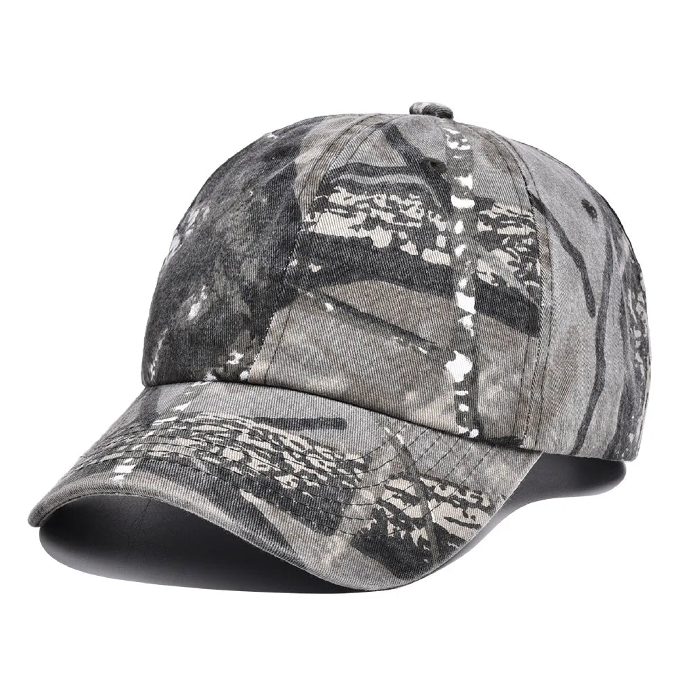 Unisex Hiking Camouflage Tactics Baseball Cap Leaves Jungle Hat Unstructured Panel Soft Top Sun Baseball Cap