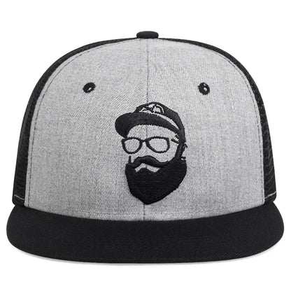 Unisex Old Man Embroidery Hip-hop Net Hats Spring And Summer