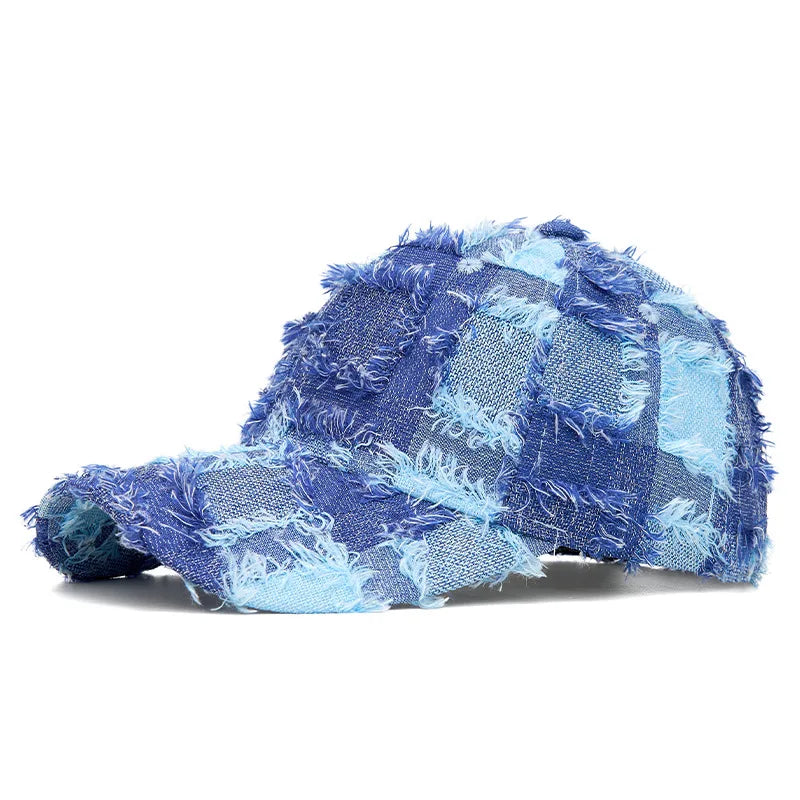 Harajuku Distressed Patchwork Baseball Cap