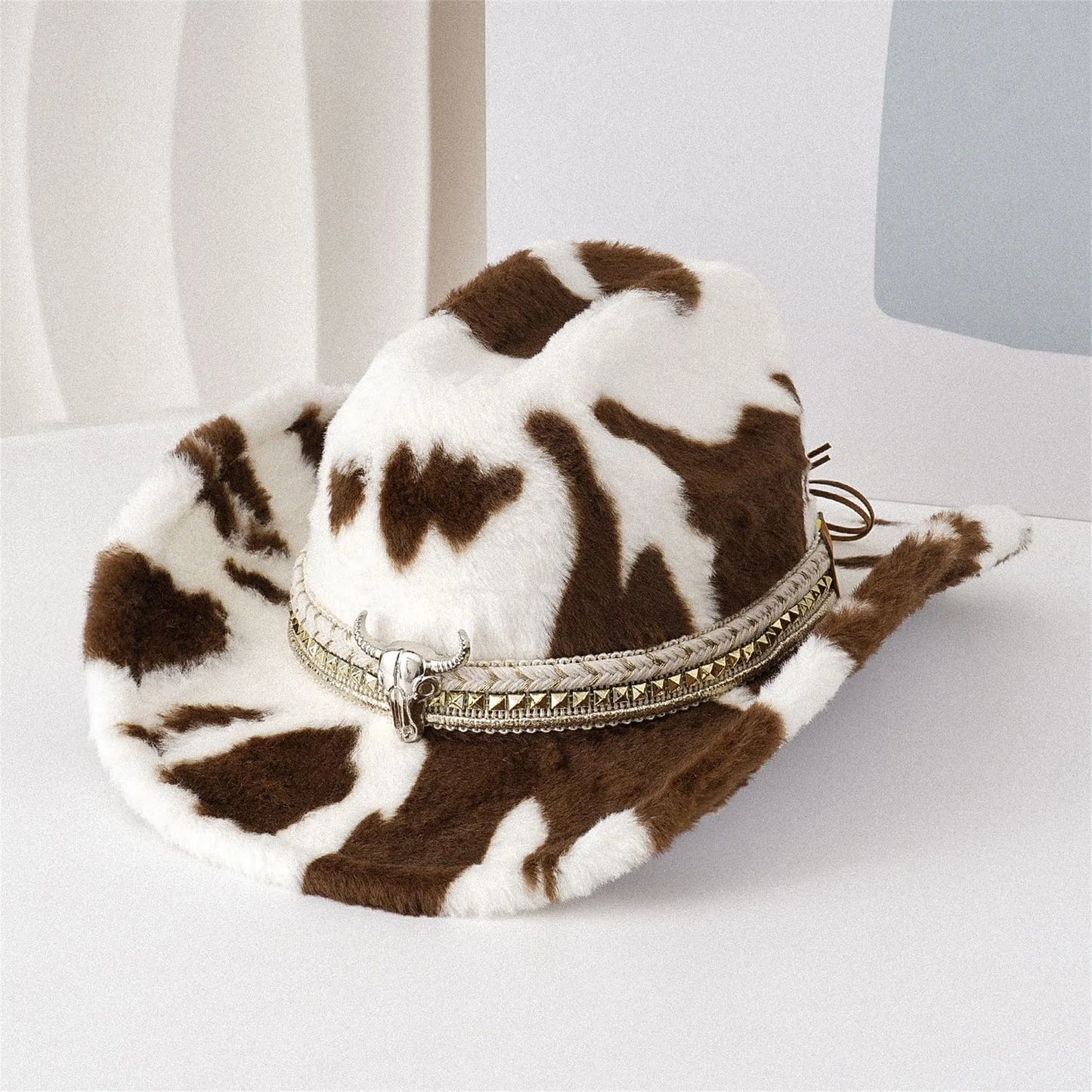 Stylish Zebra Print Cowgirl Hat Wide Brim Fedora Hats