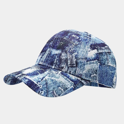 Four Seasons Sunscreen Solid Color Trend Retro Denim Baseball Hat