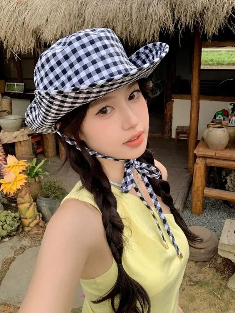 Black Dot Bucket Hats Women Sun Protection UV Protection Sun Hat