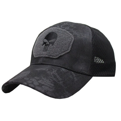 2024 New Summer Camouflage Skull Baseball Mesh Cap