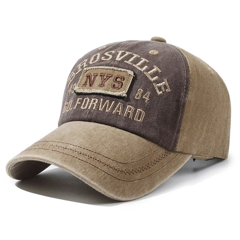 Unisex Washed Cotton Cap Letter Embroidery Baseball Cap For Men Women
