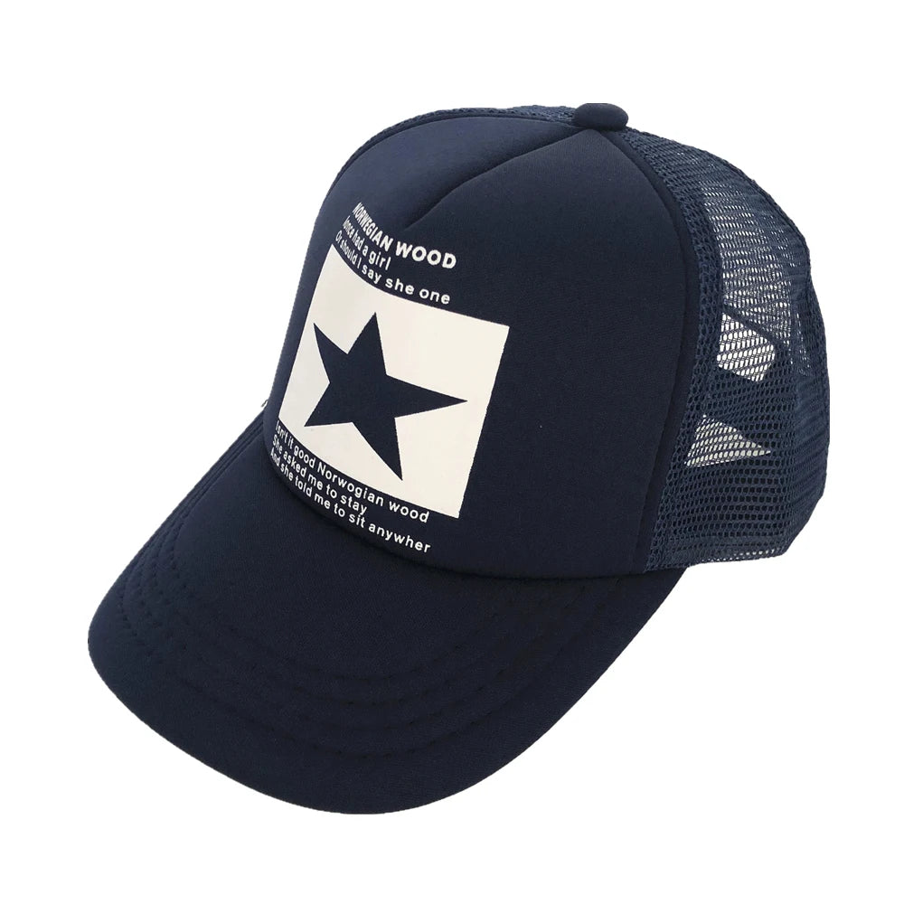 Fashion Baseball Cap Women Men Five Star Design