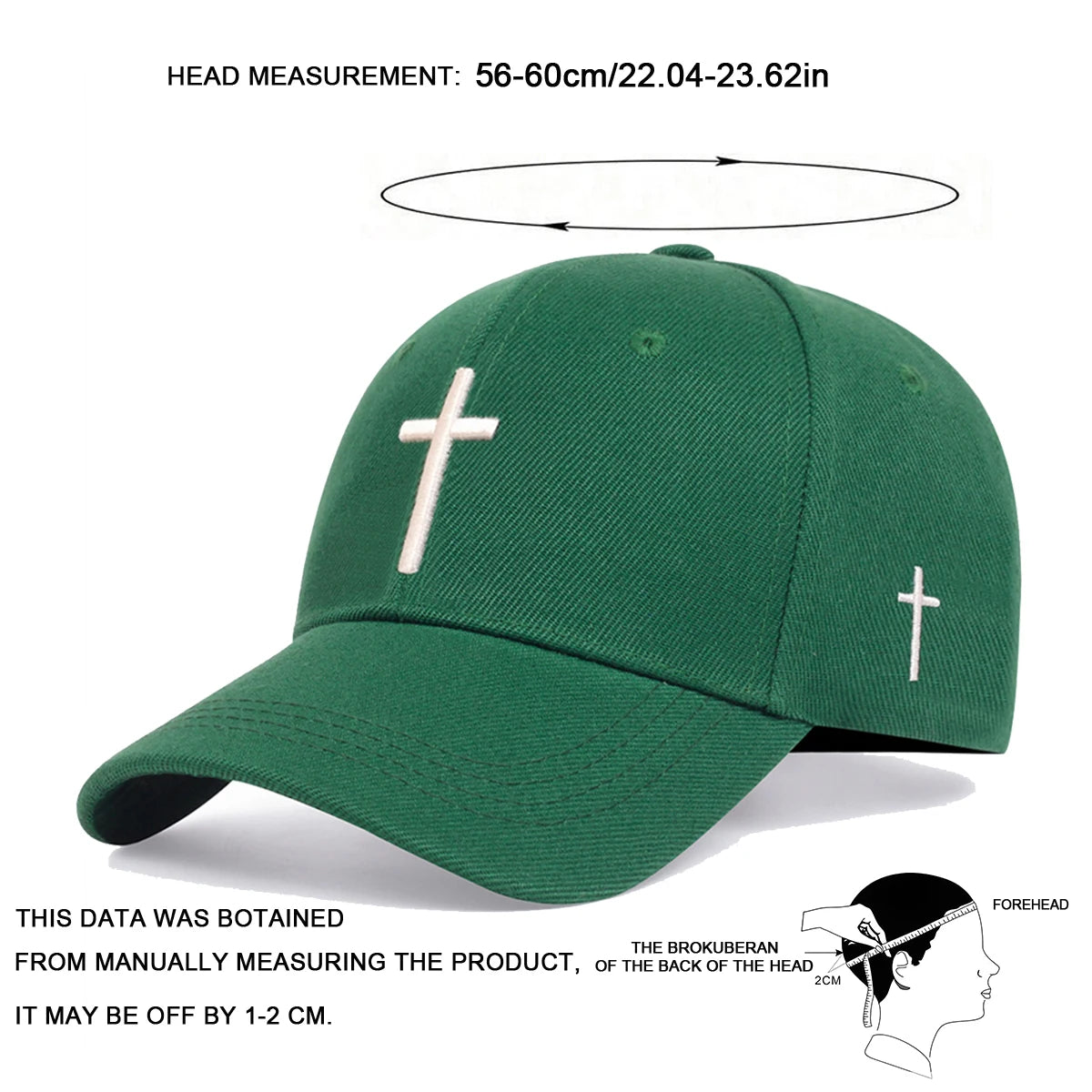 Unisex Cross embroidery Baseball Cap