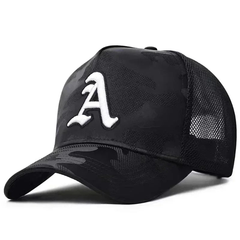 Unisex Gothic Letter A Embroidery Baseball Net Caps