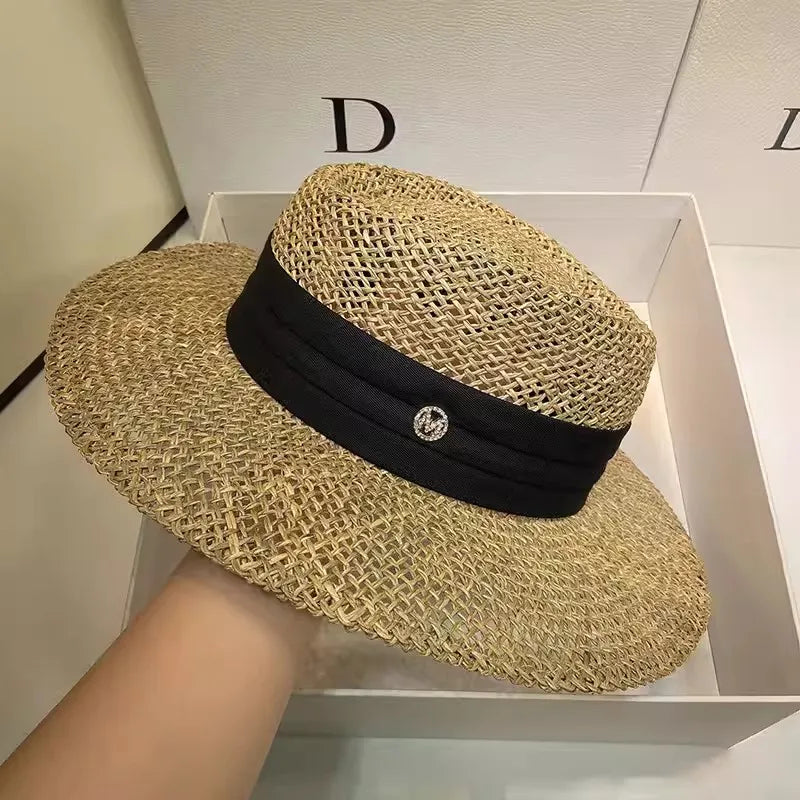 Sun Protection Straw Hat French Elegant Outdoor Beach Travel
