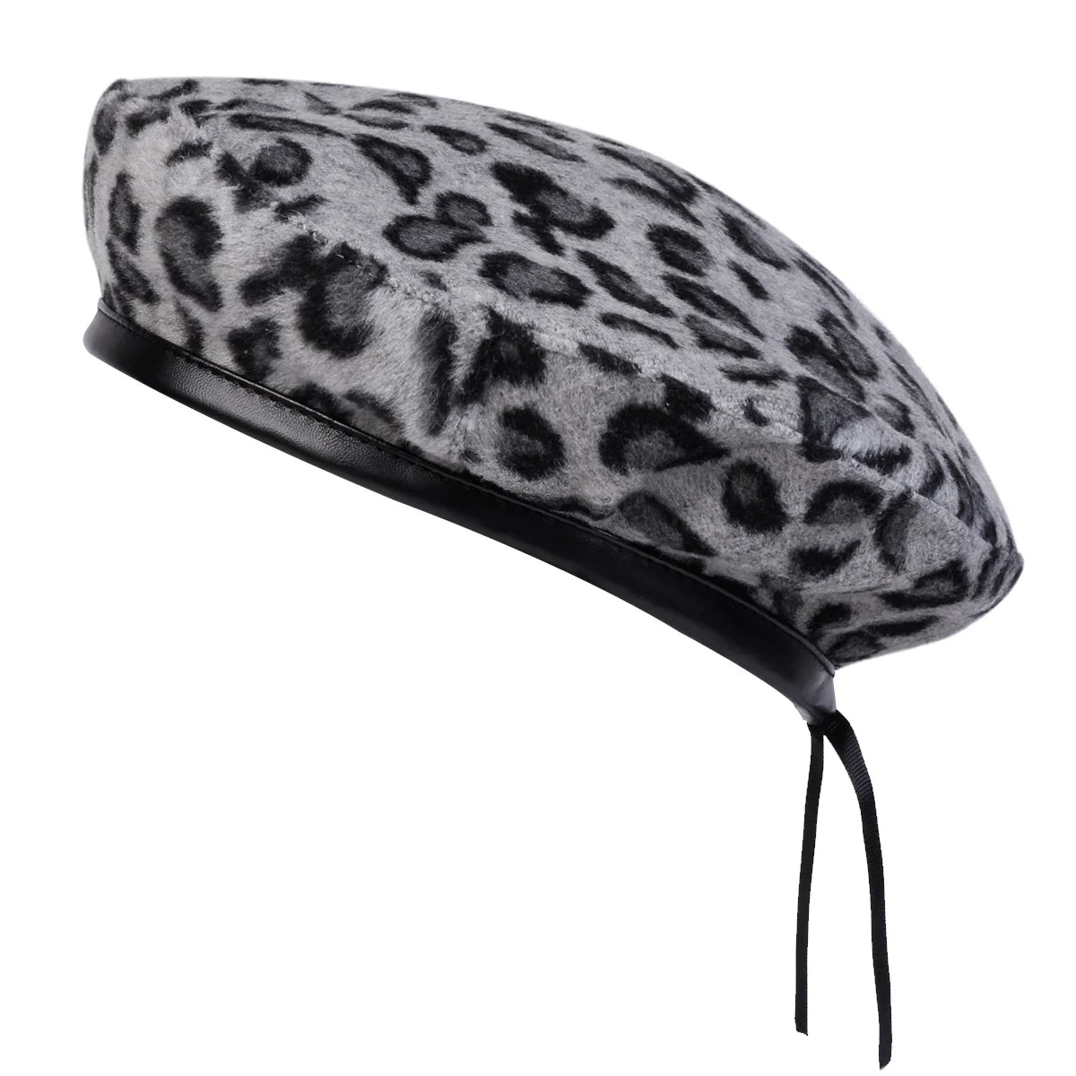 Unisex Fur Leopard Print Beret Men And Women Painters Hats